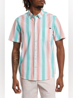 Chubbies Sweet Strips Friday Shirt Short Sleeve size Small Cotton Blend